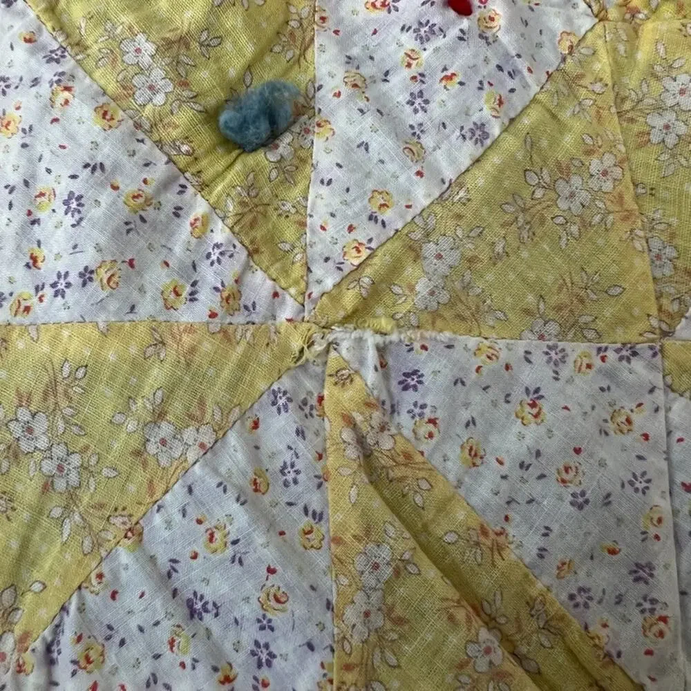 Handmade Nap Quilt Bed Cover Diamond Floral Patchwork Reversible 57